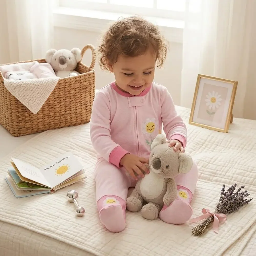 Koala Baby Pink Daisy Sleeper Pajama One-Piece - Size 18M